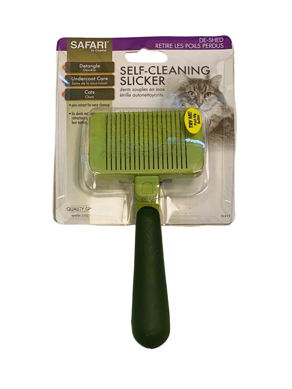 SAFARI Self Cleaning Slicker Brush for Cats - Grooming, Cat Care